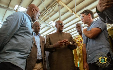 President Mahama Visits Takoradi Market Circle, Commits to Completing Abandoned Project