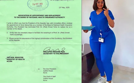 President Mahama Revokes Anne Sansa Daly's Appointment to NHIA Board
