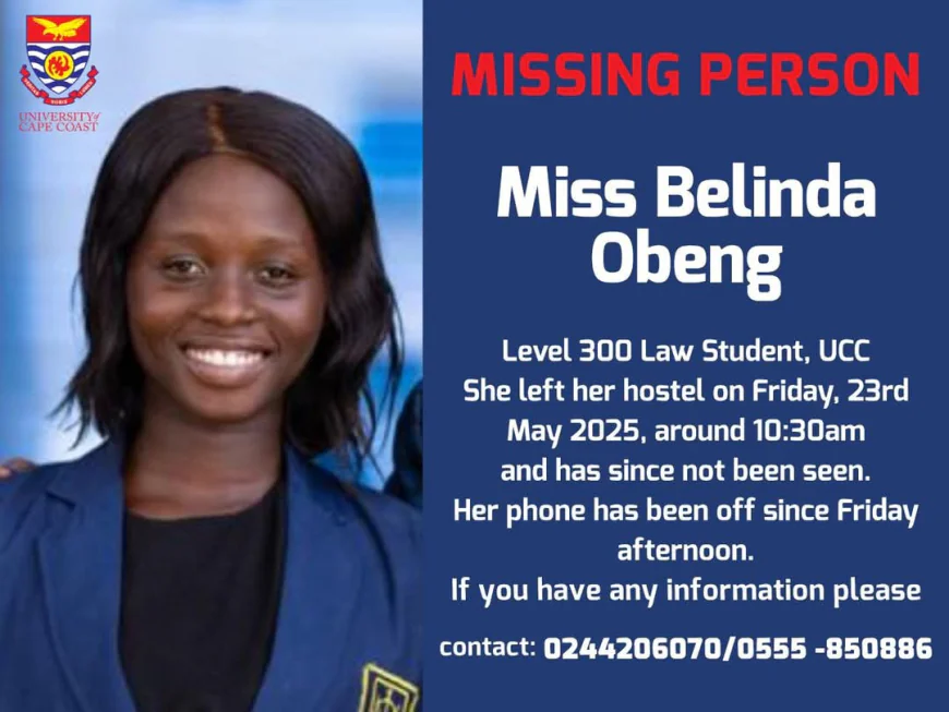 UCC Law Student Belinda Obeng Reported Missing After 48 Hours