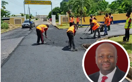 Defence Minister Dr. Omane Boamah Transforms Roads at Pope John SHS Ahead of 67th Anniversary