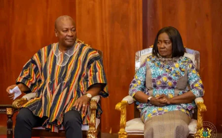 President Mahama Swears In Naana Jane Opoku-Agyemang as VP, New IGP, and Police Council