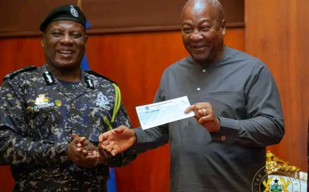 Ghana's Interior Ministry and Its Agencies Donate GHS 1 Million to MahamaCares Fund