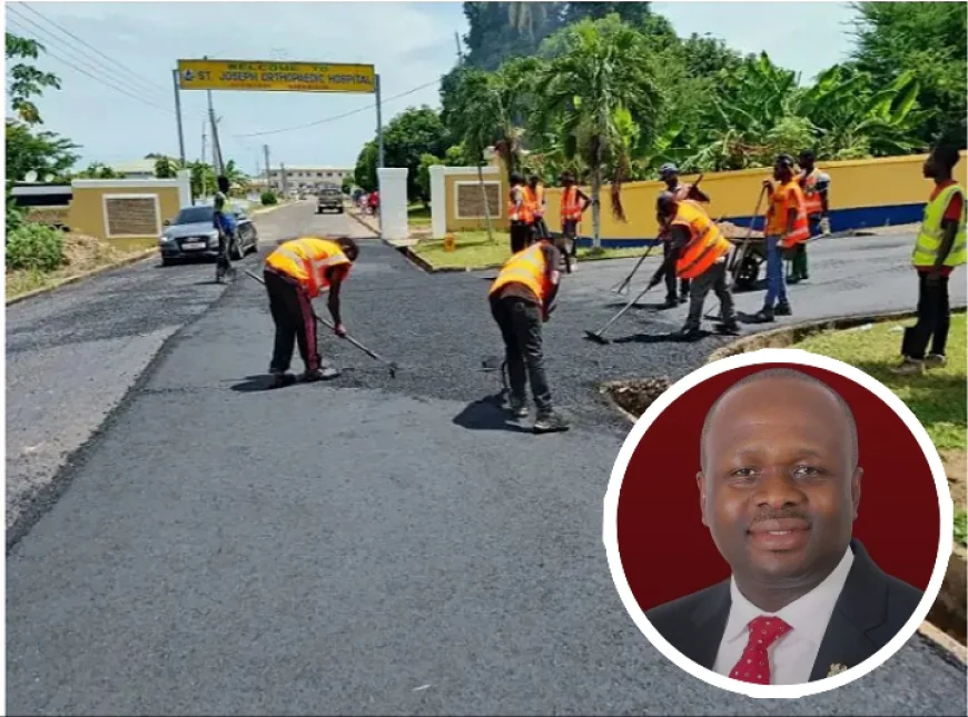 Defence Minister Dr. Omane Boamah Transforms Roads at Pope John SHS Ahead of 67th Anniversary