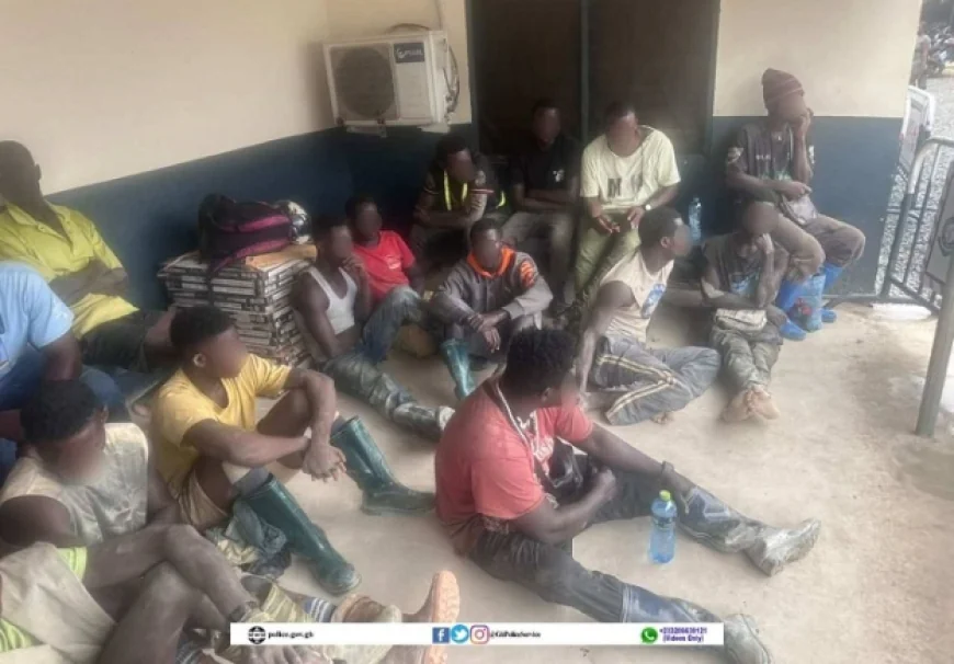 Police Clamp Down on Galamsey in Wassa: 23 Arrested, 64 Changfans Seized.