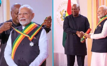 Indian Prime Minister Modi honoured with Order of the Star of Ghana