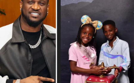 Peter Okoye & Lola Set Differences Aside to Celebrate Paul's Twins' Birthday