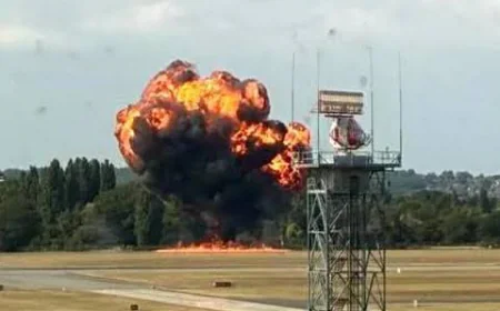 Plane Crashes After Takeoff from Southend Airport, Erupts in Fireball