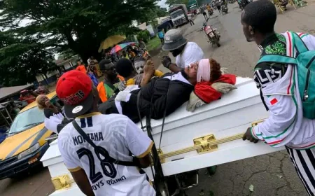 UNUSUAL FUNERAL PROCESSION IN TIKO TOWN, CAMEROON SPARKS DEBATE
