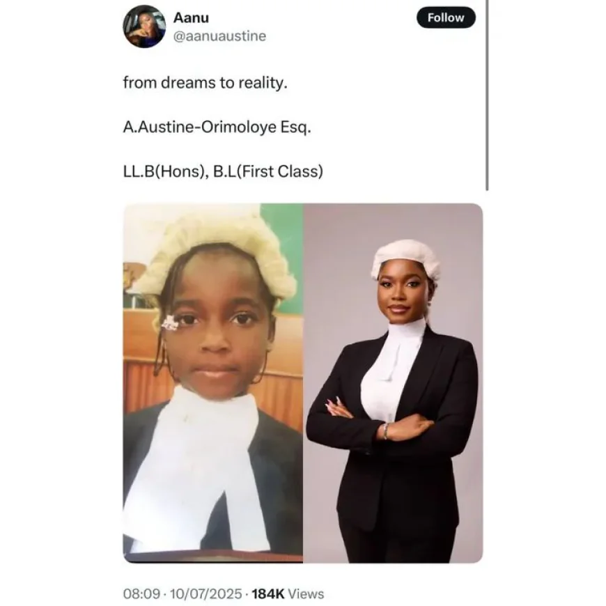 God Said Hold My Cup: UNILAG Law Graduate Celebrates First Class, Ranks Top 10 Nationwide