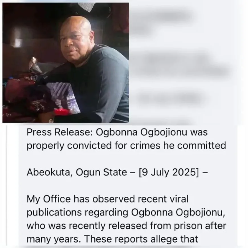 Ogun State Government Debunks Claims of Ogbonna Ogboijonu’s Wrongful Imprisonment