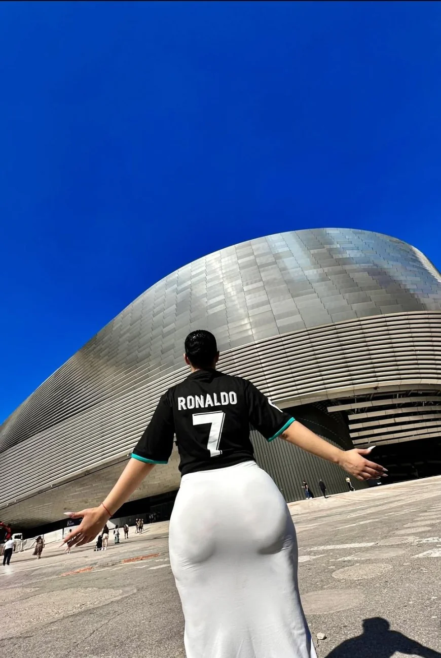 Viral Alert: Woman in Ronaldo Jersey Breaks the Internet Outside Santiago Bernabéu
