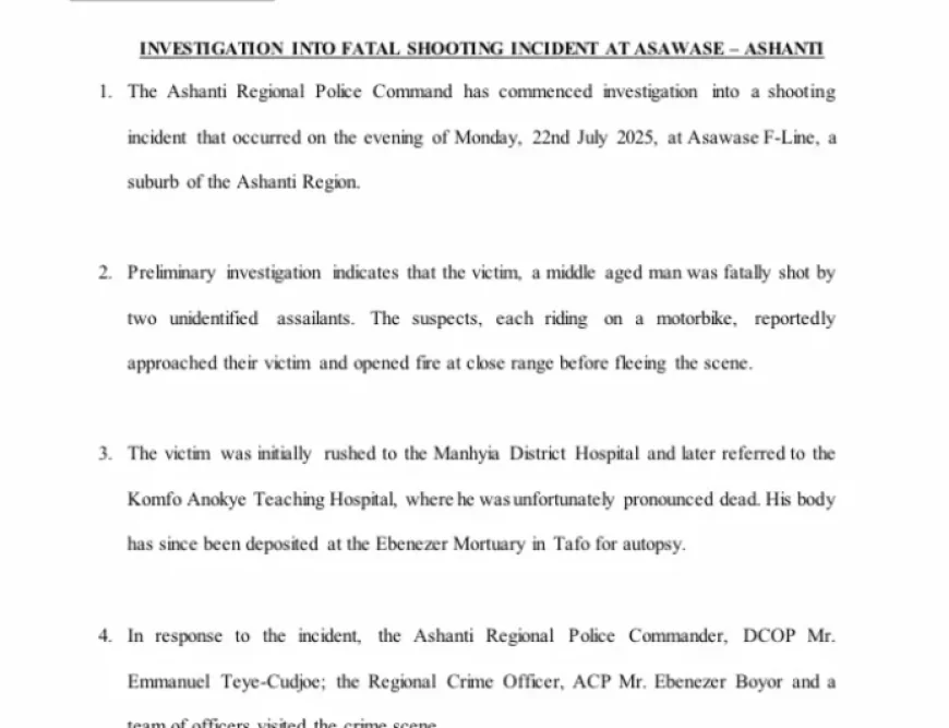 Ashanti Police Launch Investigation into Fatal Shooting at Asawase F-Line, Kumasi