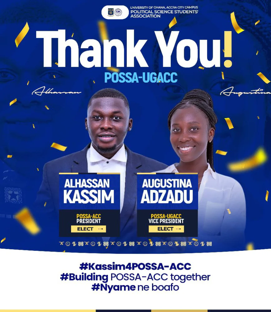 Kassim Alhassan and Augustina Adzadu Emerge Victorious in 2025 POSSA City Campus Elections