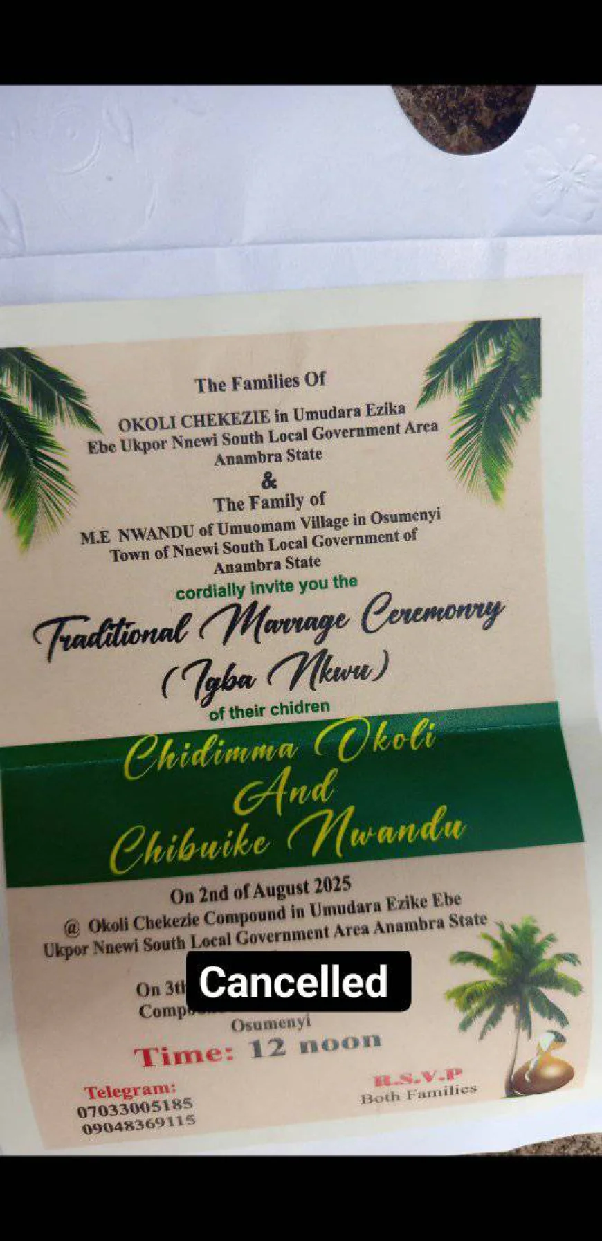 Nigerian Man Calls Off Wedding After Alleged Affair Between Fiancée and Reverend