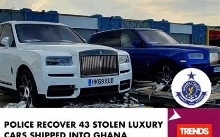 Ghana Police Recover 43 Stolen Luxury Vehicles Smuggled into Country
