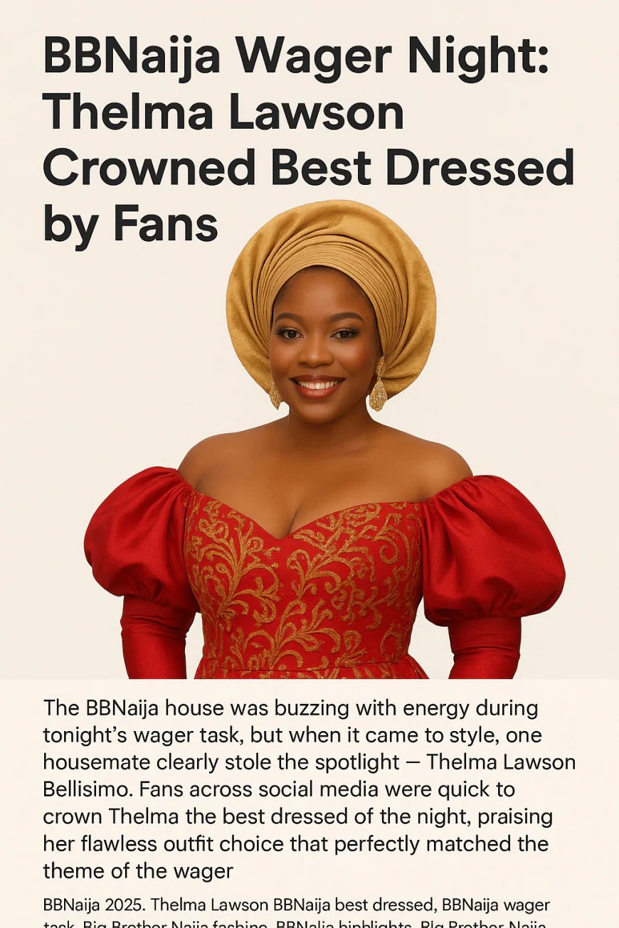 BBNaija Wager Night: Thelma Lawson Crowned Best Dressed by Fans