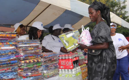 Widows and elderly people in Asesieso Abonse receive gifts from Adeshie Mma Fun Club 
