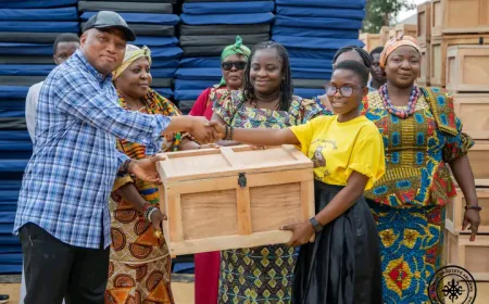 Ablakwa donates Free Mattresses & chop boxes to 2,207 North Tongu students