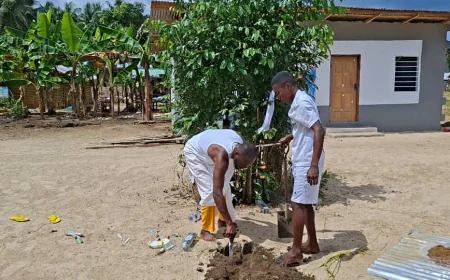 Renowned Fetish Priest plants cutlass in Nzima, vow no machine can remove it after seven days.