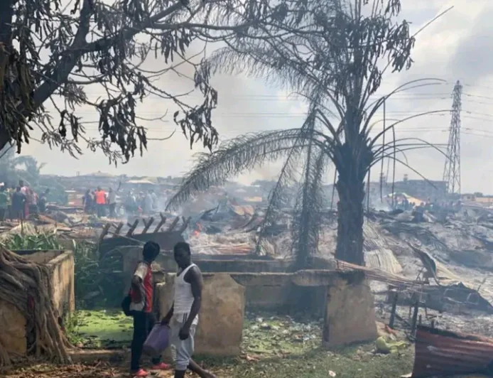 Fire Ravages Aboabo Extension, But Nearby Homes Spared by GNFS Action
