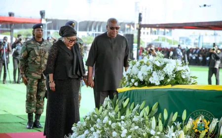 Mahama Joins Thousands at Independence Square to Honour Late Former First Lady