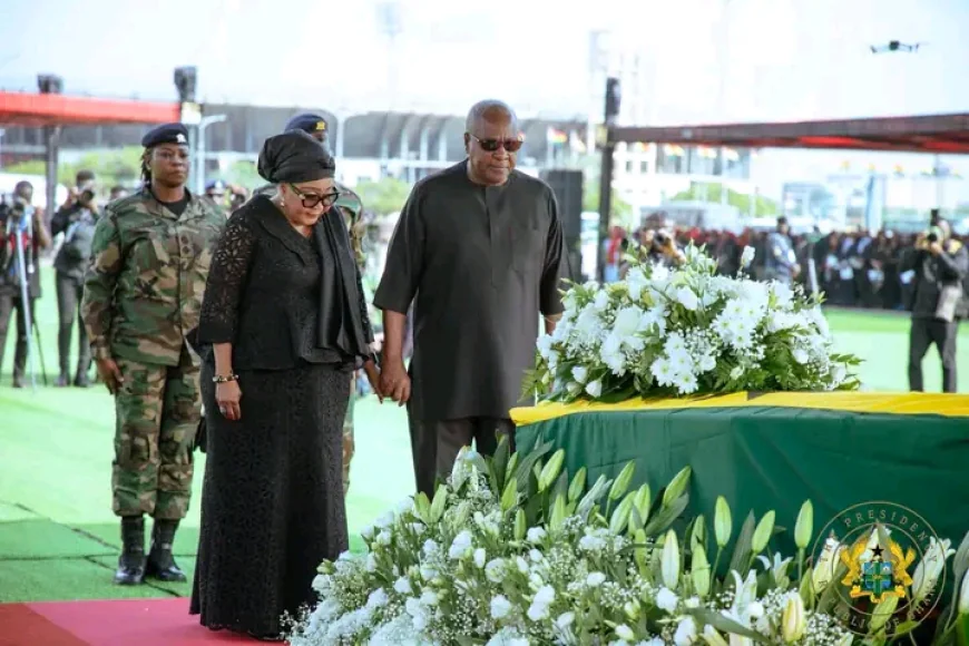 Mahama Joins Thousands at Independence Square to Honour Late Former First Lady