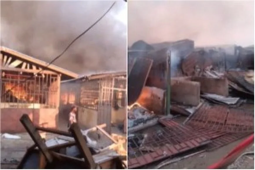 Fire Destroys Property at Kasoa New Market