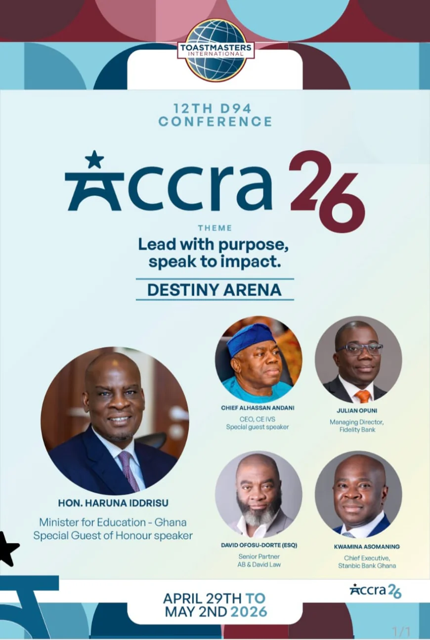 Ghana to Host Toastmasters District 94 West and Central Africa Leadership Conference 2026